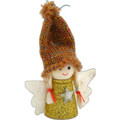 12. CHRISTMAS ANGEL PENDANT GOLD 7CM