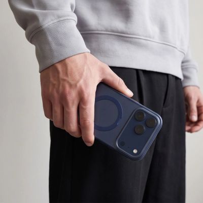 10. Tech-Protect MagAir Stand MagSafe CC Case for iPhone 18 Pro / 17 Pro - Matte Navy Blue