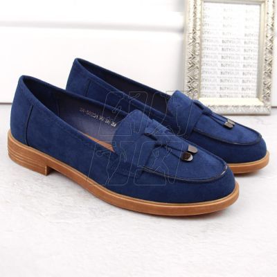 5. Vinceza W JAN281 blue suede low-heeled shoes