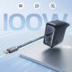 9. Baseus EnerCore CJ11 100W Wall Charger with USB-A and USB-C Ports and Retractable USB-C Cable - Black