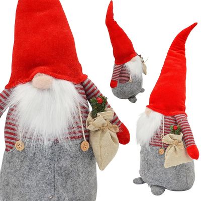 DECORATIVE SANTA CLAUS 50CM BOY WITH BAG AND ROWNBERRY