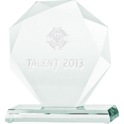 5. 3D engraved glass trophy with case