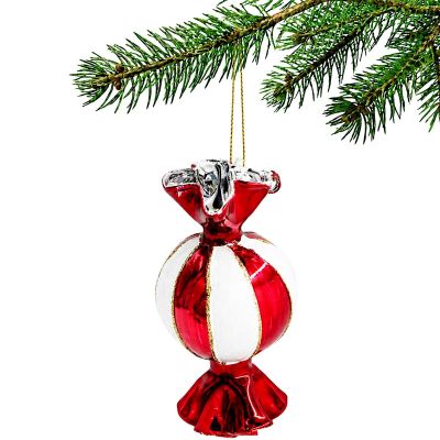 2. GLASS CANDY BALL FORM 10CM VERTICAL STRIPS