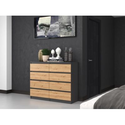 4. Chest of drawers M8 120x40xH97 anthracite/artisan