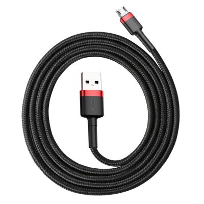 3. Baseus Cafule Cable CAMKLF-B91 USB-A / micro USB 2.4A 1 m - black and red