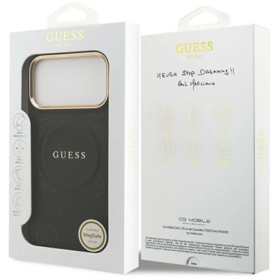 8. Guess Peony Hot Stamp MagSafe Case for iPhone 17 Pro Max - Black