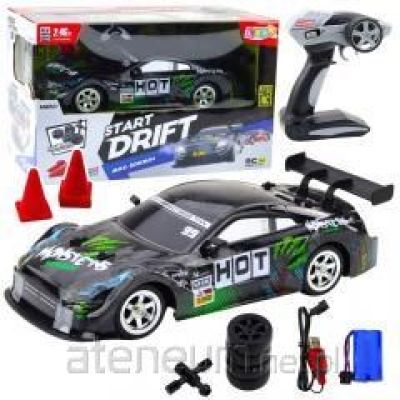 RC Drift Car Black Green 30km/h 1:16