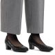 6. Women's leather pumps with a low heel, black Rieker 44650-05