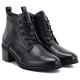 4. Women's leather lace-up high-heeled ankle boots, black, Vinceza EN27-133107
