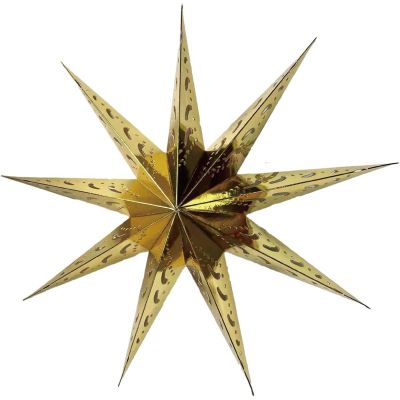 12. PAPER DECORATION STAR DIA. 45 CM 9 ARMS GOLD