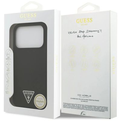 8. Guess Silicone Triangle Logo MagSafe Case for iPhone 17 Pro Max - Black