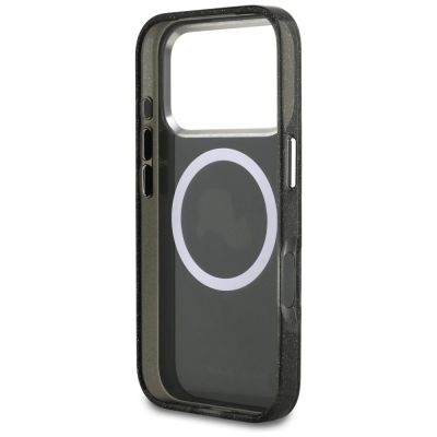 7. Karl Lagerfeld IML Glitter Karl&Choupette Heads Logo MagSafe Case for iPhone 17 Pro - Black