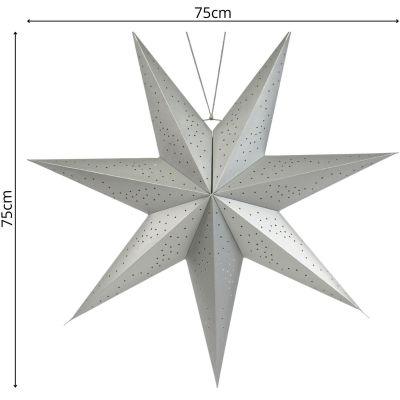 11. DECORATIVE HANGING PAPER STAR 75CM SILVER