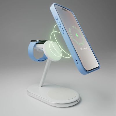 7. Puro Mag Station Qi2 3-in-1 Wireless Charger Compatible with MagSafe - White