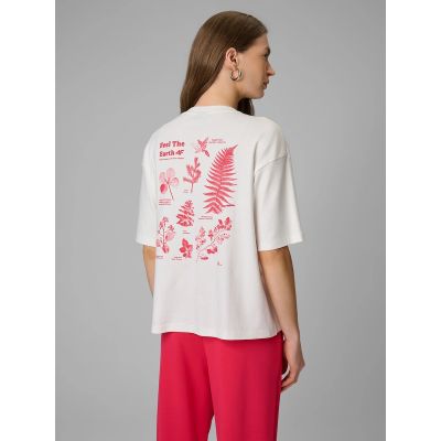 2. Women's regular printed T-shirt 4F 4FRSS26TTSHF3704-11S