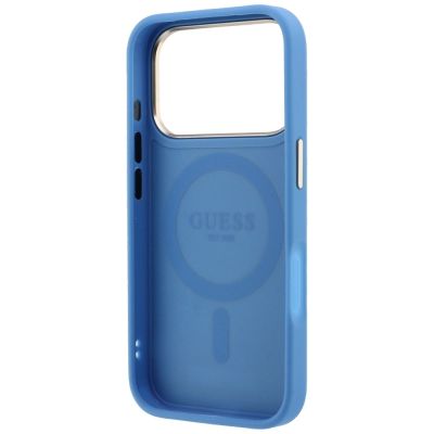 7. Guess Ring Stand 360 4G Classic Logo MagSafe Case for iPhone 18 Pro / 17 Pro - Blue