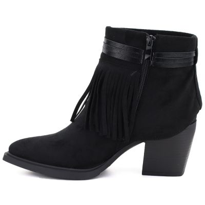 2. Women's cowboy boots with fringes, insulated, black M.Daszyński