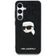 3. Karl Lagerfeld Leather Monogram Pin Logo Karl Head Samsung Galaxy S25 Case Black