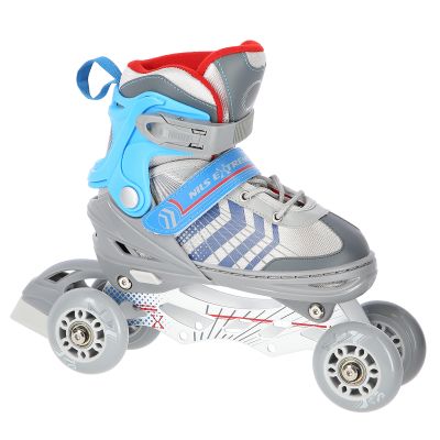 13. NH18192 4in1 GREY-BLUE SIZE M(34-38) ROLLER SKATES WITH HOCKEY SLEEVE NILS EXTREME