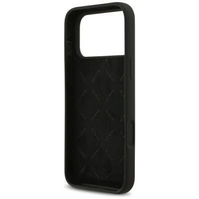 7. Guess Silicone Big 4G Script Case for iPhone 17 Pro Max - Black