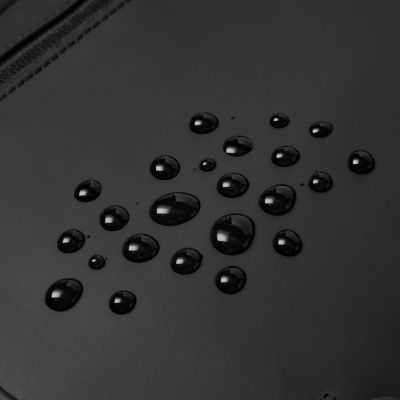 Rivacase Eden Backpack Roll-Up Backpack Black Polyester, Waxed Leather (Pull Up)