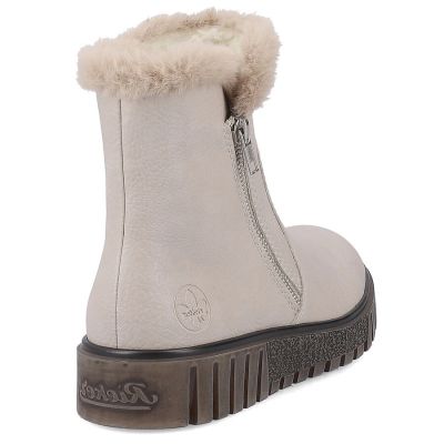 42. Beige women’s ankle boots with fur lining Rieker Y3481-60