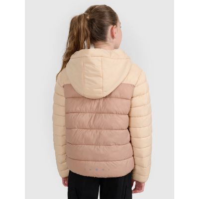 2. Girls' down jacket with synthetic filling 4F 4FJRAW25TDJAF0771-83S