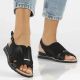 7. Women's black leather sandals Filippo DS4470
