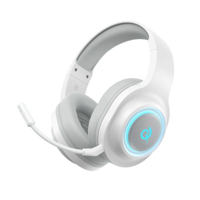 QCY Heroad V200 Tri-Mode Gaming Headphones with 7.1 Sound, 240h Battery, and Detachable Microphone - White