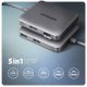 2. Axagon N HMC-5HL USB 5 Gbps hub, 2x USB-A, HDMI 4K/60 Hz, RJ-45 GLAN, PD 100 W, USB-C cable, wired, USB 3.2 Gen 1 (3.1 Gen 1) Type-C, Silver