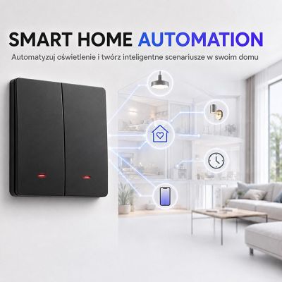 2. QOLTEC LIGHT ON/OFF SWITCH | 2-CHANNEL | WI-FI | TIMER | TUYA | BLACK