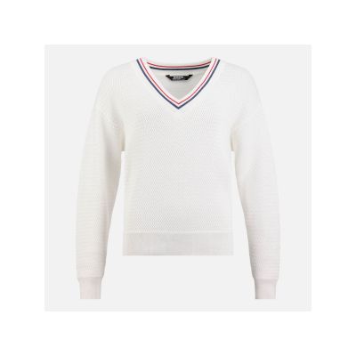 7. ROSSIGNOL Women's Sweater W Knitted V Neck White