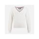 7. ROSSIGNOL Women's Sweater W Knitted V Neck White