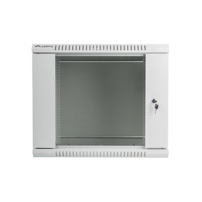 2. Lanberg WF01-6409-10S single-section cabinet (9U; 500mm / 600mm / 450mm; wall-mounted; Glass; 19''; gray)