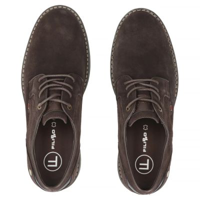 5. Men's casual leather shoes, suede, dark brown, Filippo MP8317