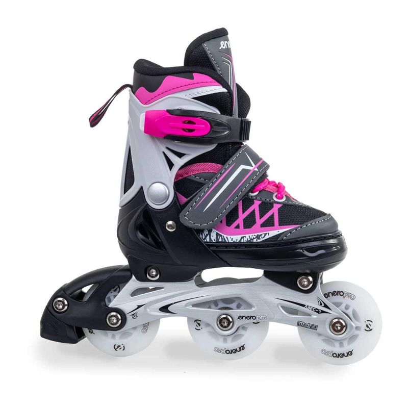 2. ROLLER SKATES-ROLLER SKATES-ICE SKATING 4IN1 ENERO PRO LED 26-29 PINK-GRAY