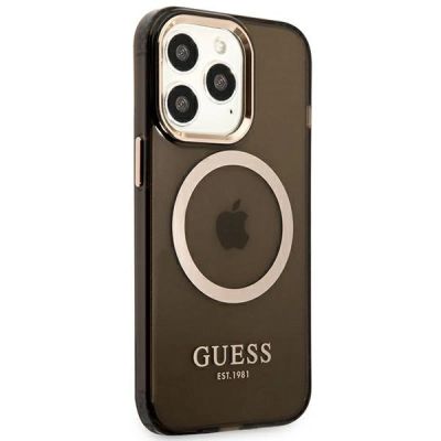 4. Guess Gold Outline Translucent MagSafe case for iPhone 13 Pro Max - black