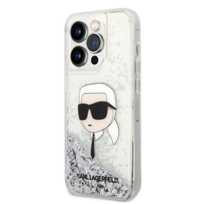 2. Karl Lagerfeld Glitter Karl's Head case for iPhone 14 Pro Max - silver