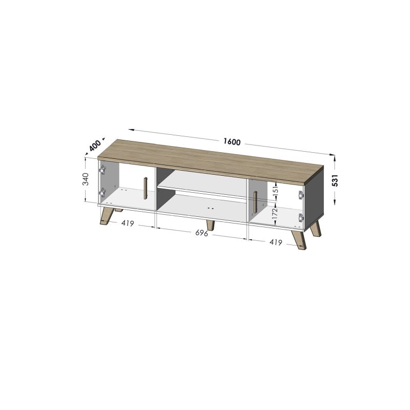 2. RTV LOTTA 160 2D2K white + sonoma oak
