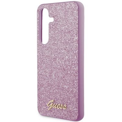 6. Guess Glitter Script case for Samsung Galaxy S24 - purple