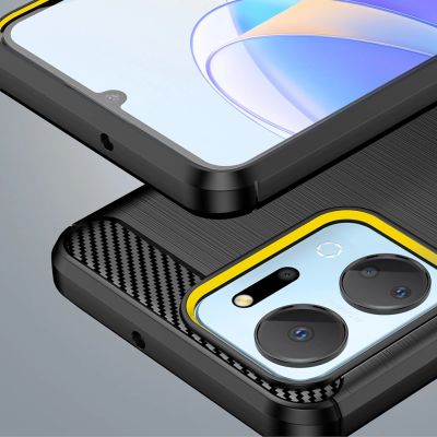 6. Carbon Case case for Honor Play 40 Plus / Honor X7a flexible silicone carbon cover black