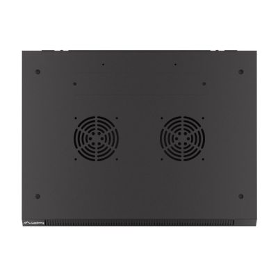 10. WALL-HUNG RACK CABINET 19" 9U 600X450 BLACK PERFORATED DOOR LANBERG (FLAT PACK)