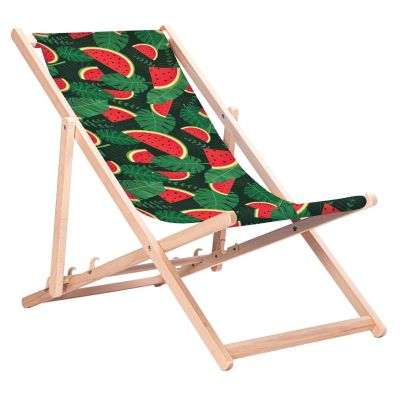 3. GREENBLUE CLASSIC BEECH DECK CHAIR WITH WATERMELON PRINT PATTERN GB183 WATERMELON