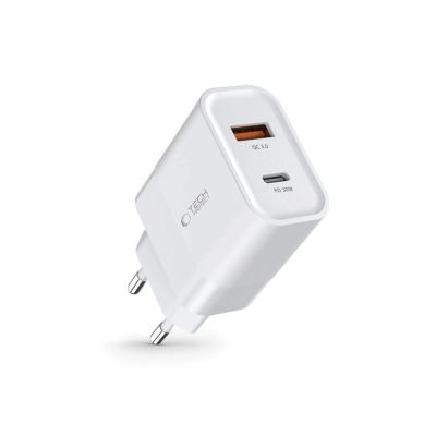 2. Tech-Protect C30W charger USB-C PD 30W / USB-A QC 3.0 - white