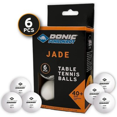 13. JADE POLY TABLE TENNIS BALLS 40 WHITE 6 PIECES POT