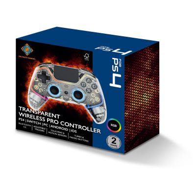 4. Deltaco Gaming GAM-169-T Game Controller Transparent Bluetooth/USB Gamepad Android, Nintendo Switch, PC, PlayStation 4, iOS