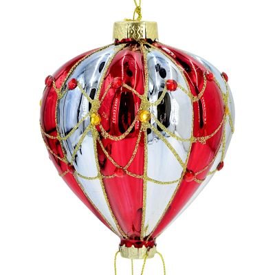 4. Mica Glass Balloon-Shaped Bauble – Red/Blue