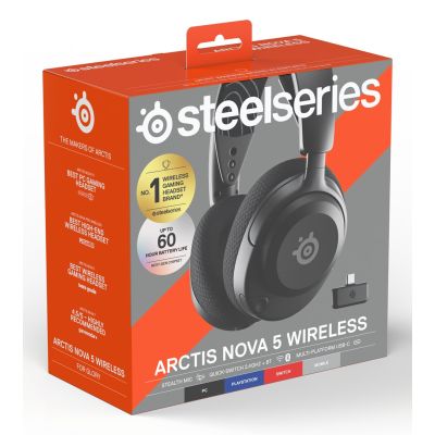 11. SteelSeries Series | Gaming Headset | Arctis Nova 5 | Bluetooth | On-ear | Microphone | Noise Cancelling | Wireless | Black