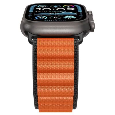 7. Spigen WBF1 Strap for Apple Watch 44 / 45 / 46 / 49 mm - Black and Orange