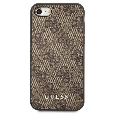 3. Guess 4G Metal Gold Logo Case for iPhone SE 2022 / 2020 / 7 / 8 - Brown